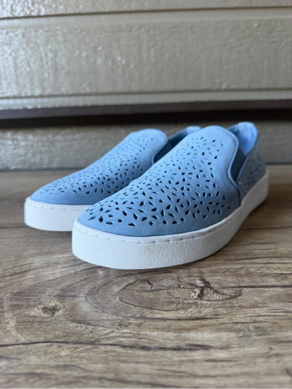 Vionic Women’s Sky-Blue Perforated Slip-On Sneakers - Picture 6 of 9